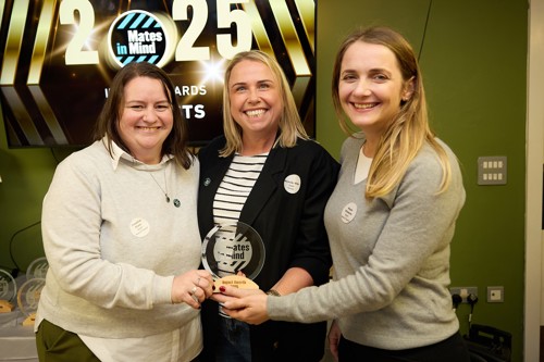 Dornan Group receiving the 2025 Impact through Funds Raised award from Michelle Wiles, Patron of Mates in Mind